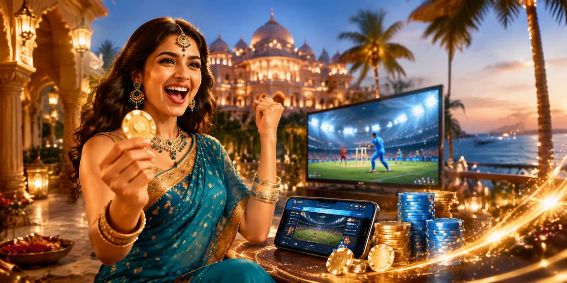 Excited player celebrating casino bonus win in India