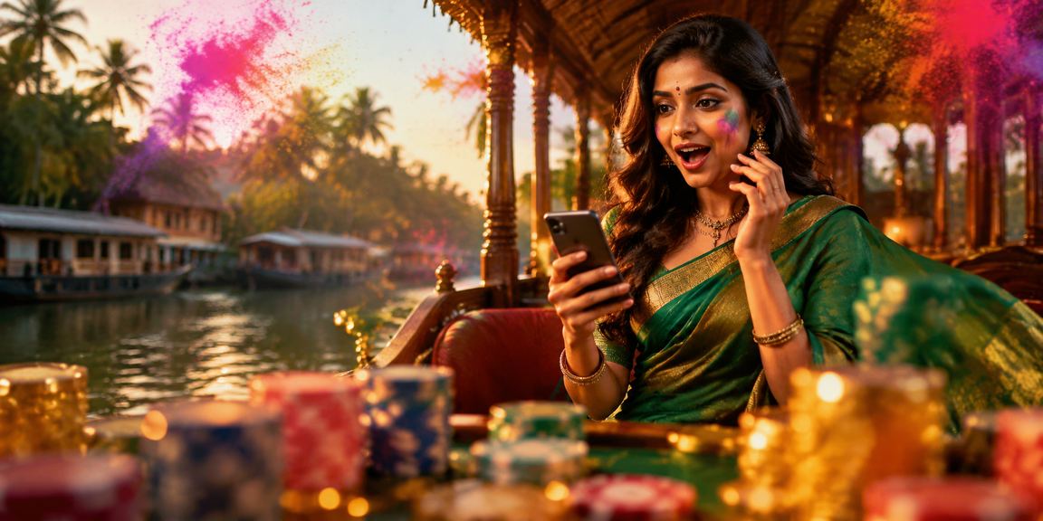 Elegant Kerala backwaters view combined with casino atmosphere